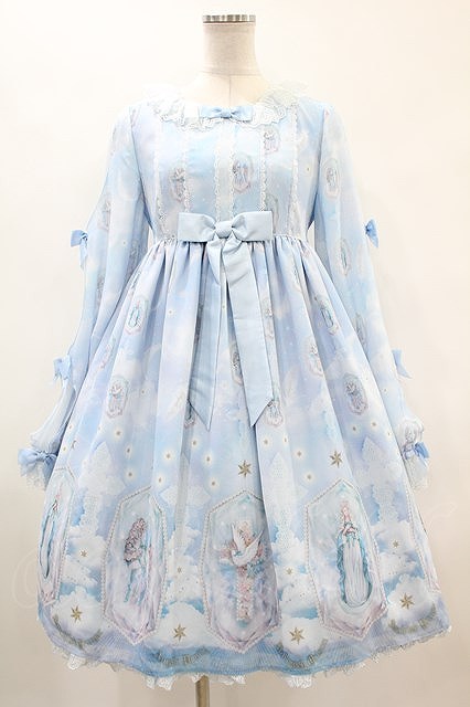 Angelic Pretty / Cecilia Crossワンピース Free サックス H-24-02-22-1010-AP-OP-NS-ZH