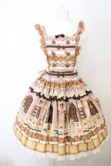 Angelic Pretty / Sweet Cream Houseエプロン風スカート ラズベリー O-24-02-20-1011-AP-SK-IG-OS_画像1