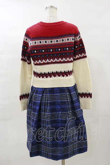 Jane Marple Dans Le Saｌon / tartan check nordic dress オフ×ブルーチェック H-23-12-11-085-JM-OP-KB-ZT158_画像2