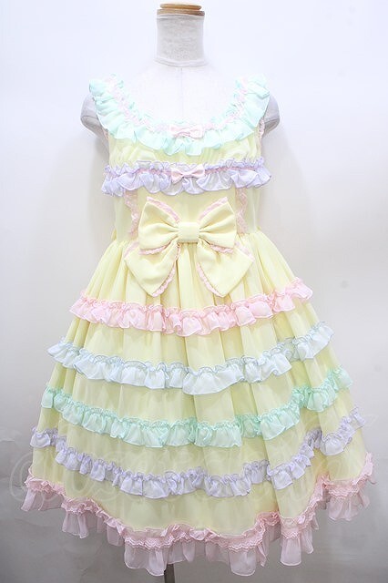 Angelic Pretty / しゃぼん玉ジャンパースカート(2023) イエロー Y-23-11-10-108-AP-OP-SZ-ZS