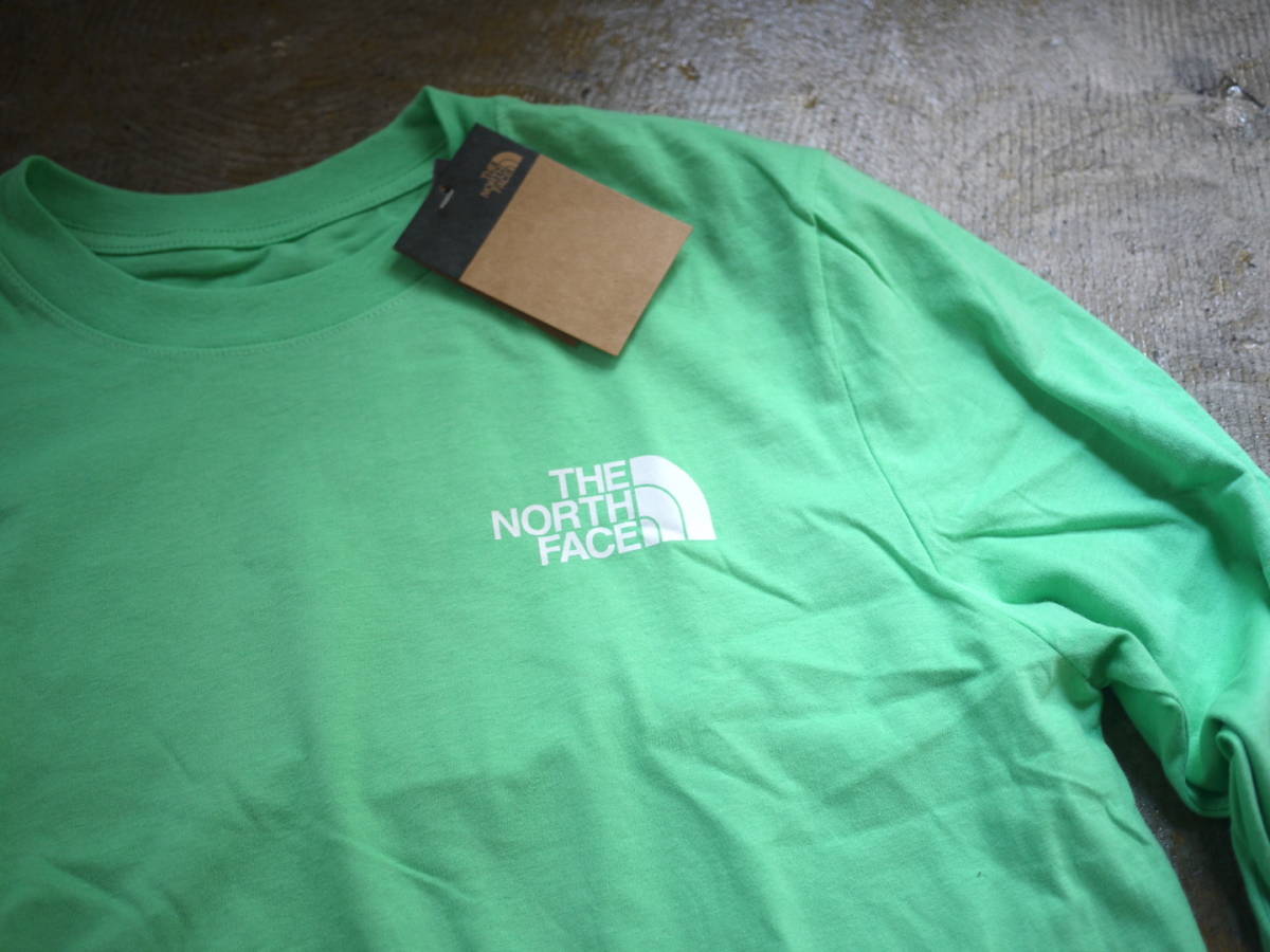 USA購入 正規新品 M/THE NORTH FACE TNF SLV HIT TEE ノースフェイス 袖ロゴ ロンT 長袖 Tシャツ / グリーン_画像3