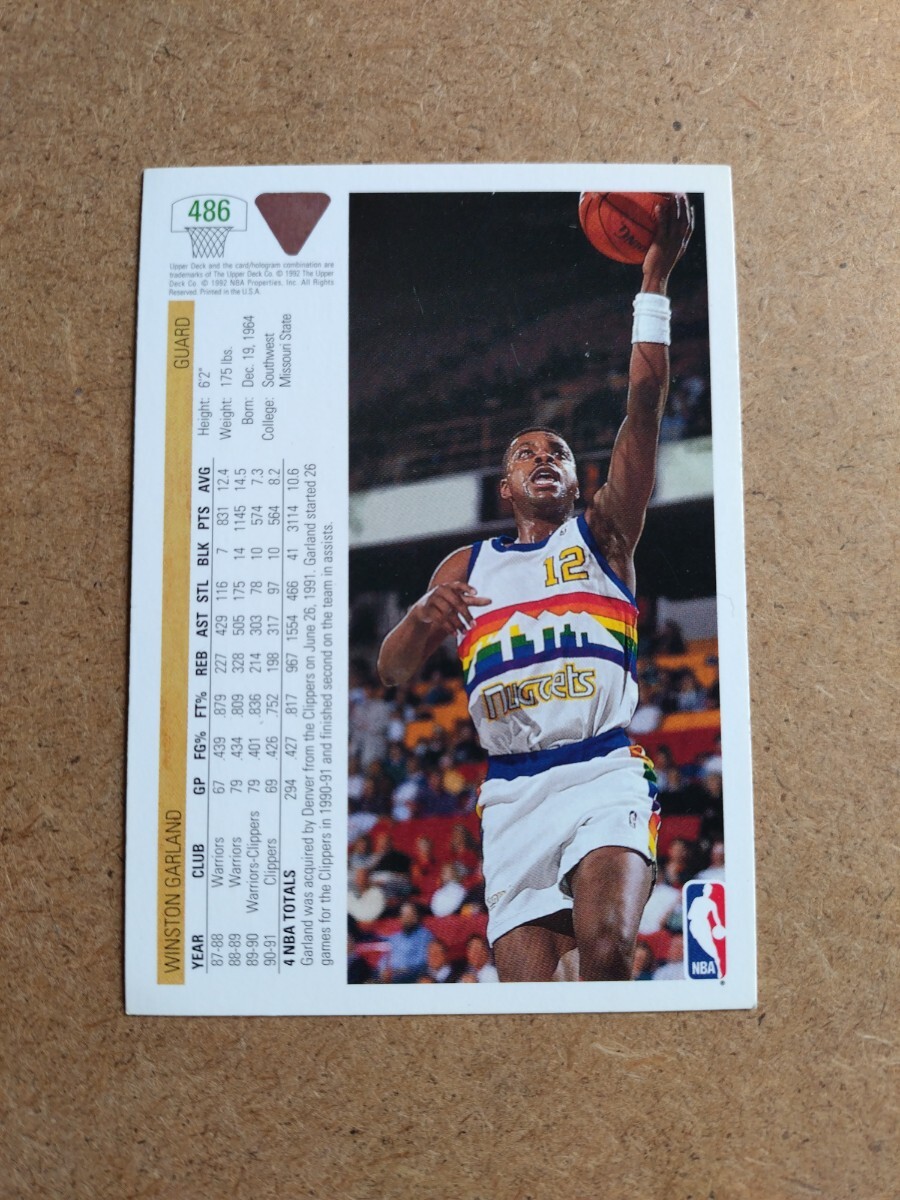 NBA カード winston garland nuggets upper deck 486 ガーランド_画像2