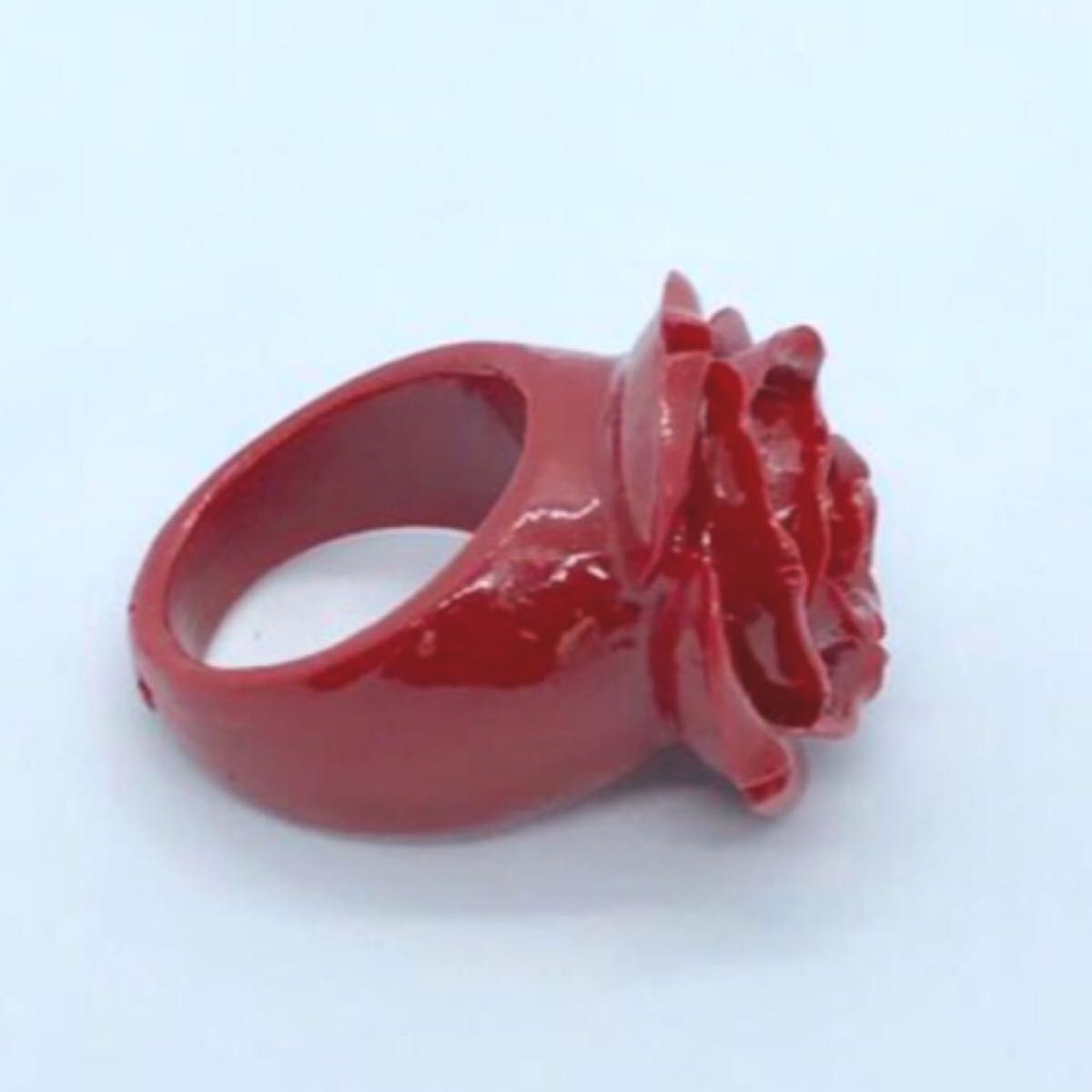 珊瑚 リング コーラル 薔薇 彫り 深紅 サンゴ 指輪 パワーストーン 17号