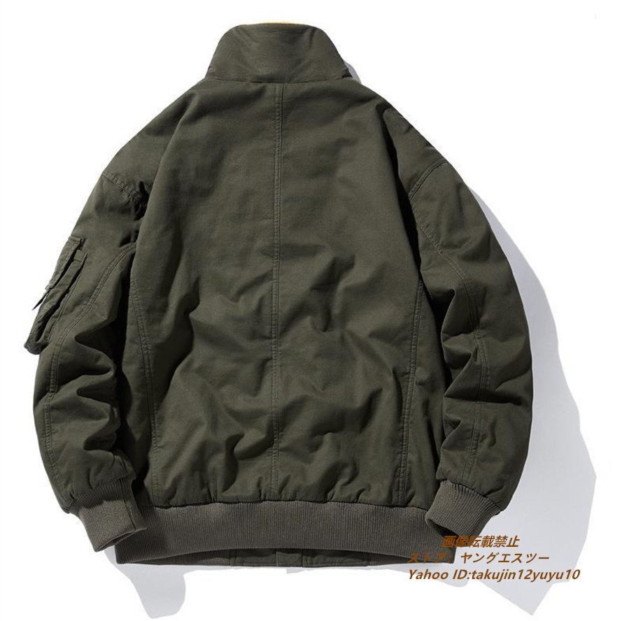  new goods men's flight jacket protection against cold jumper blouson mouton coat super handsome ma-1 outer Japanese sovenir jacket three color equipped olive 4XL