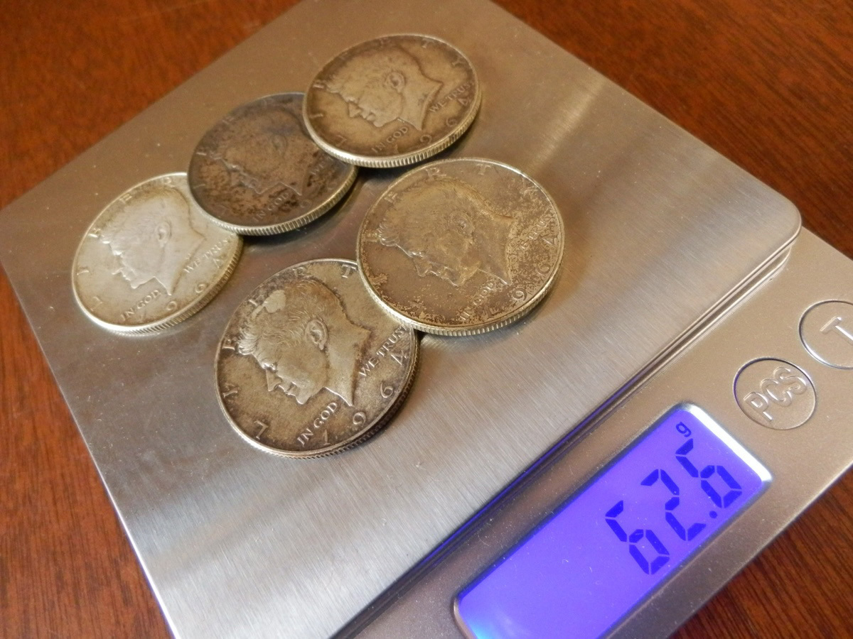 貨幣 硬貨 海外古銭 05 / 銀貨 アメリカ 50セント Half Dollar ジョン・F・ケネディ 1964年 まとめて5枚setの画像8