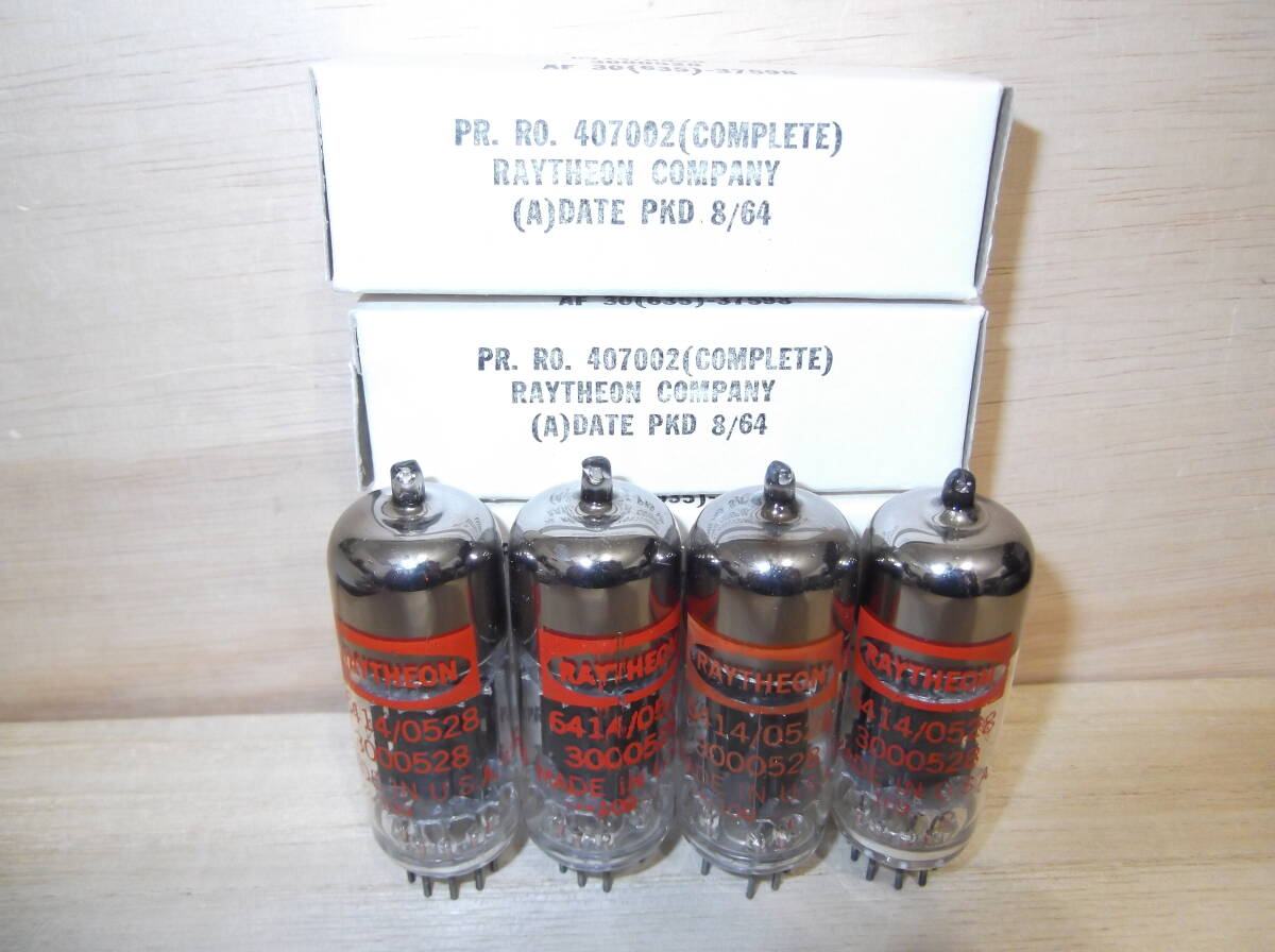 ☆ RAYTHEON 6414 (6829、7062、E180CC,12AV7、12AU7、12AT7等と球転がしを楽しむ) NOS 元箱入 4本組 ☆