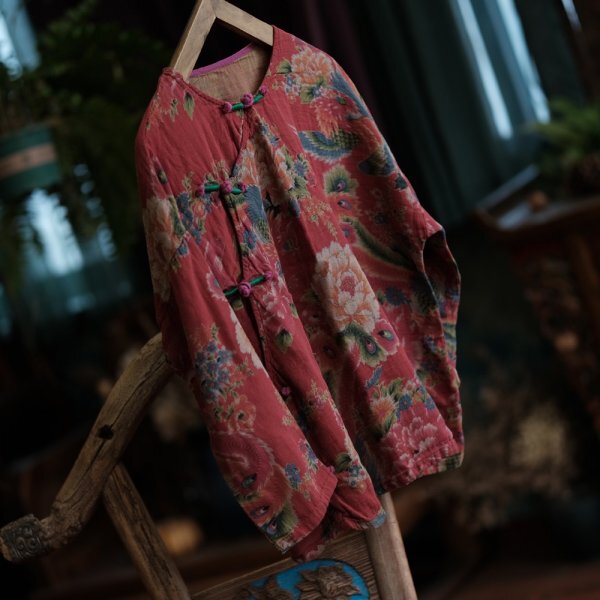 lgn 1625 цветочный принт туника .. античный способ европейская одежда Mix роман мода pop свободно хлопок 100% хлопок 