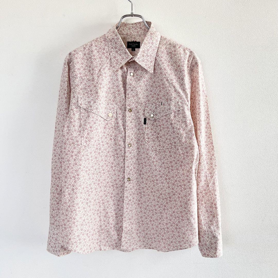L ポールスミス シャツ 長袖 花柄 ピンク メンズ