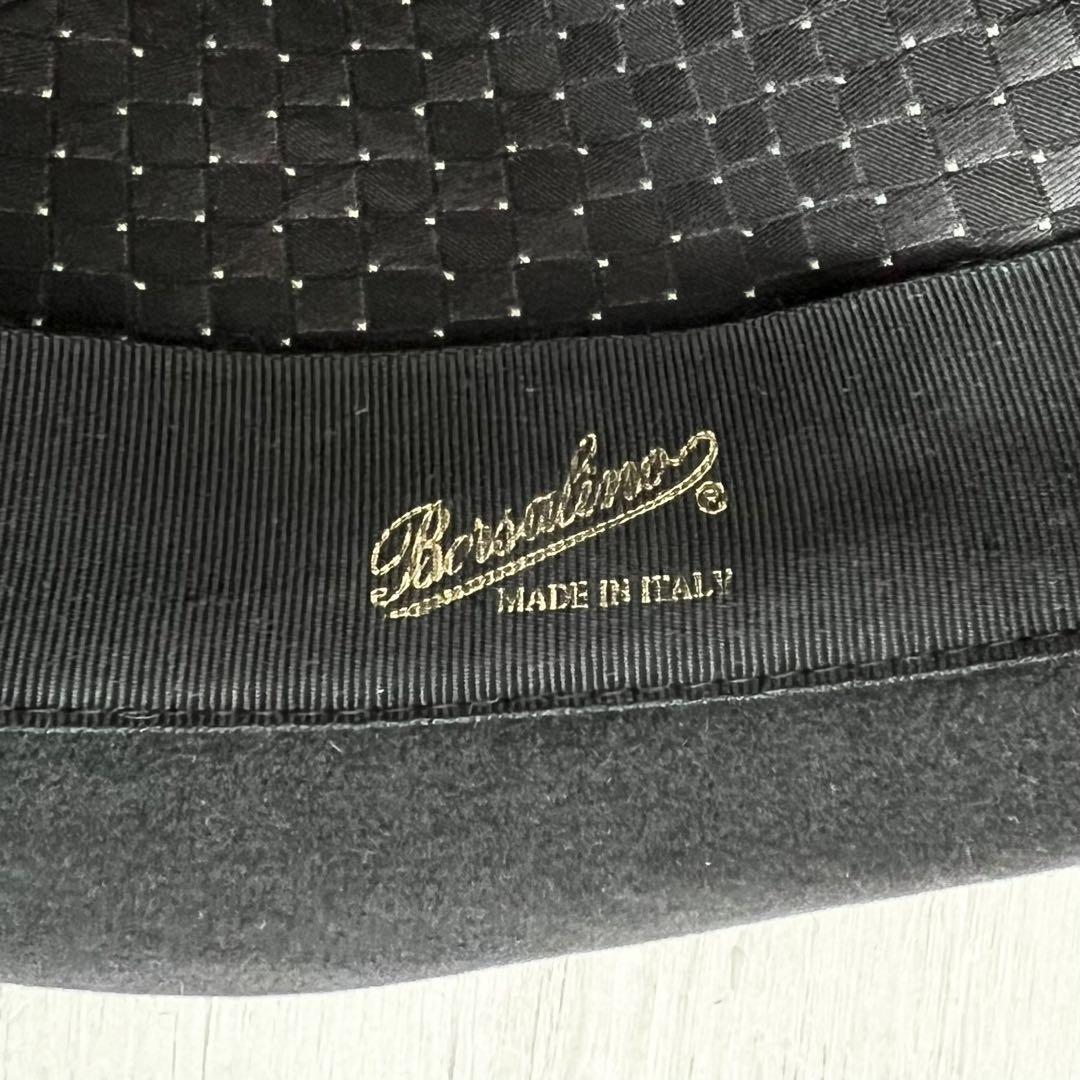 BORSALINO ボルサリーノ サテン フェルトハット ブリムハット ブラックの画像9