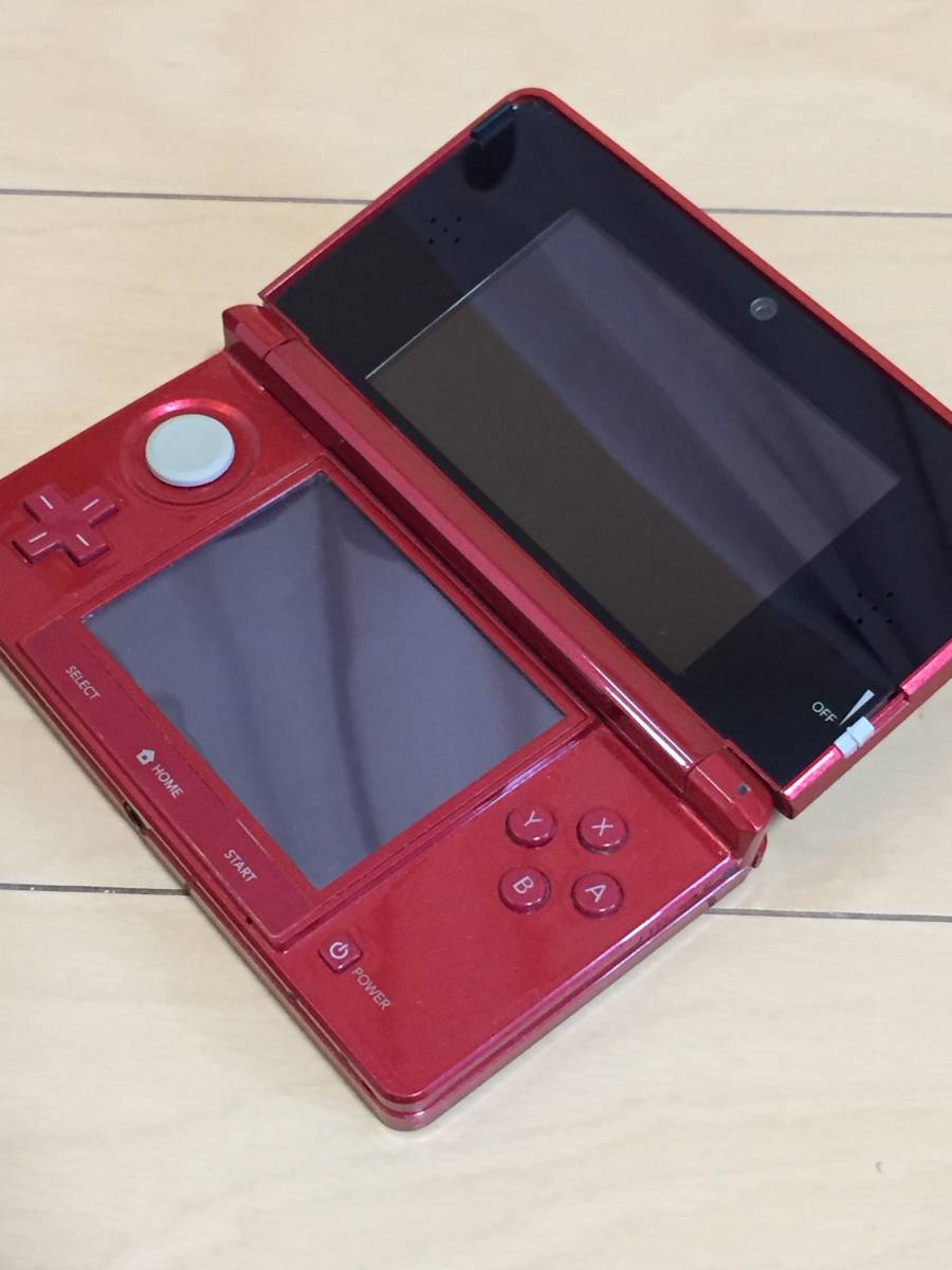 1 jpy start [ operation goods ]** Nintendo 3DS metallic red ** with charger .