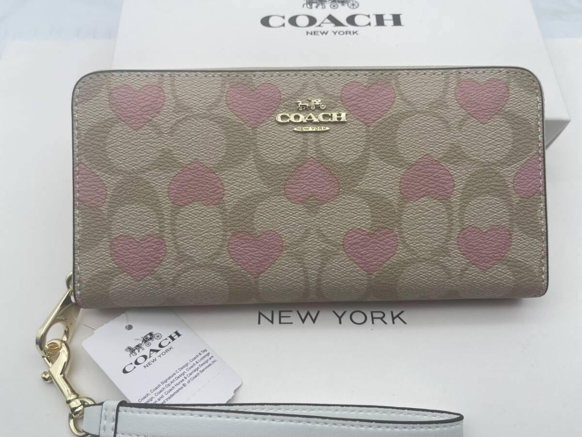 コーチ COACH 長財布 財布 シグネチャー アコーディオンラウンドジップウォレット新品 未使用 贈り物CQ147 340C