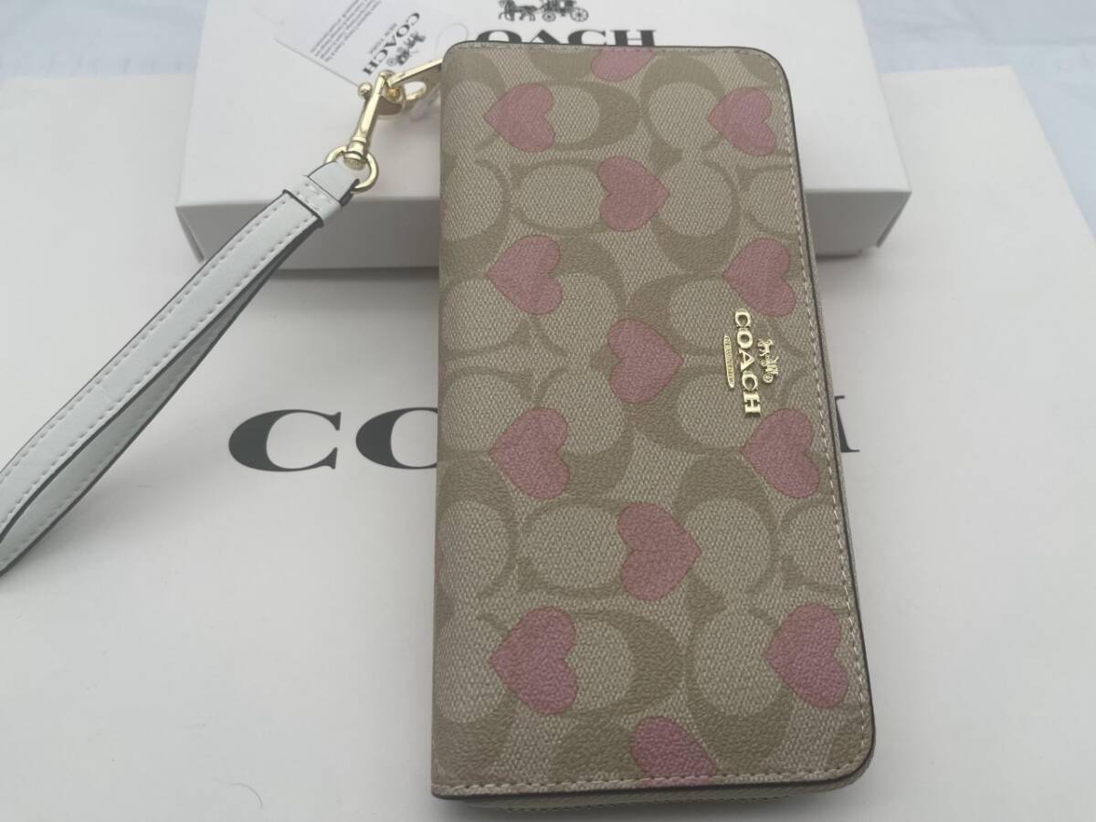 コーチ COACH 長財布 財布 シグネチャー アコーディオンラウンドジップウォレット新品 未使用 贈り物CQ147 340C