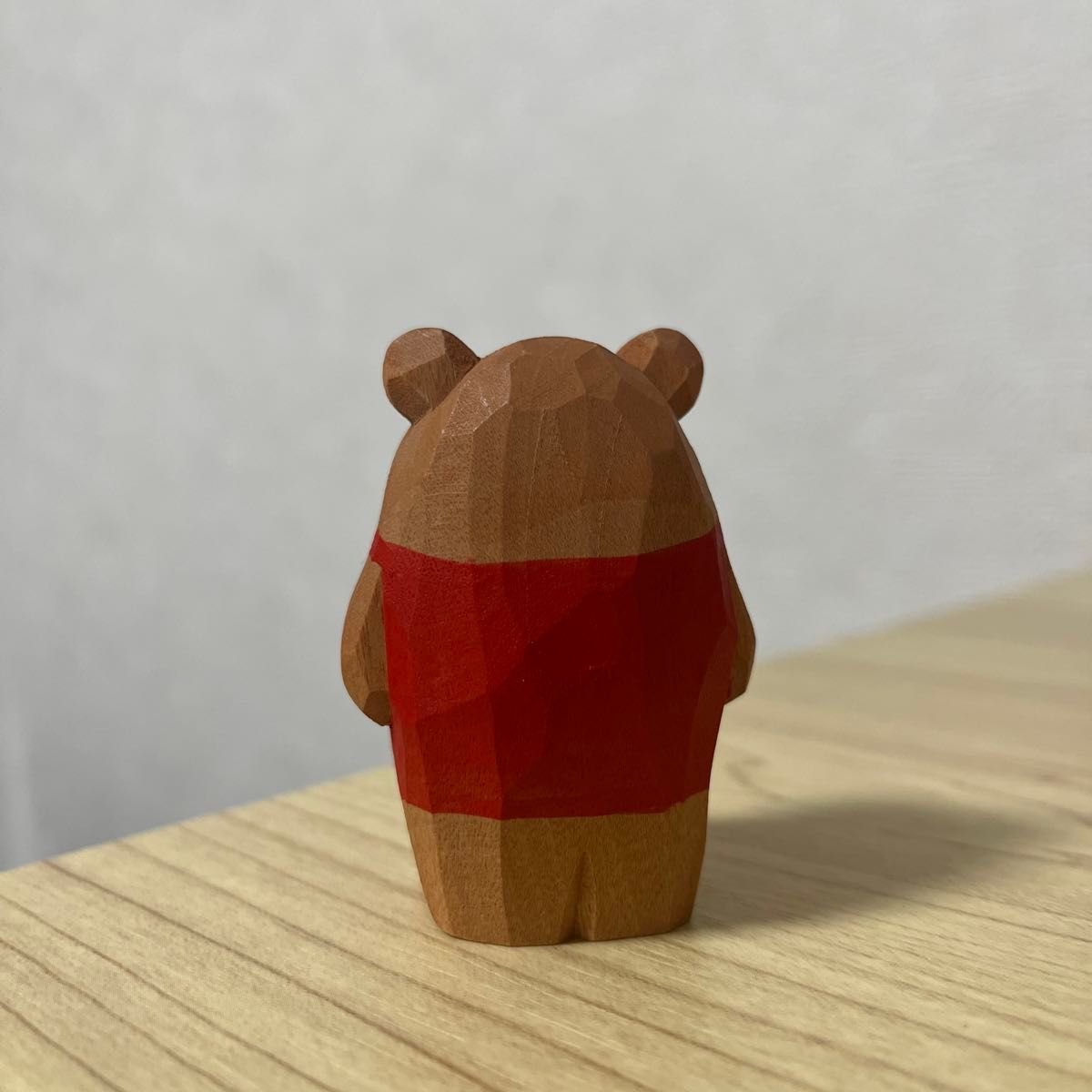 木彫り 熊 茶色 赤