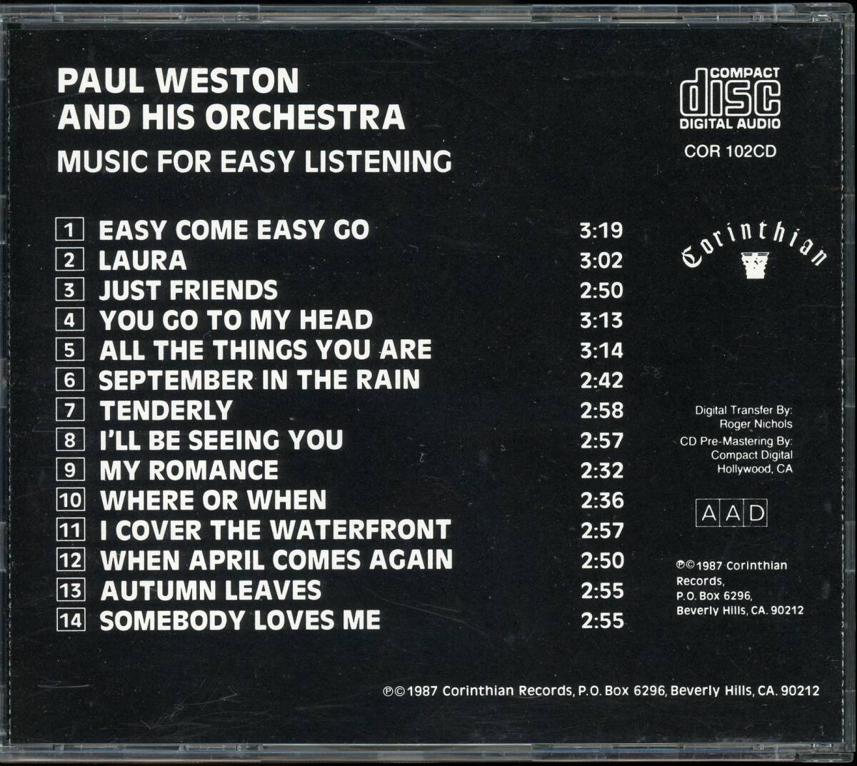 USA盤 Paul Weston ポール ウェストン Music For Easy Listeningの画像2