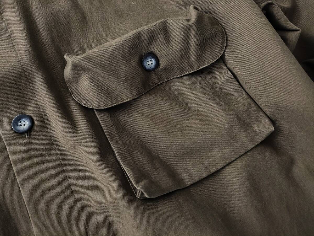 80s90s Emporio Armani Archive 3D pocket * oversize shirt cotton Brown khaki big button Tec Giorgio Euro Vintage