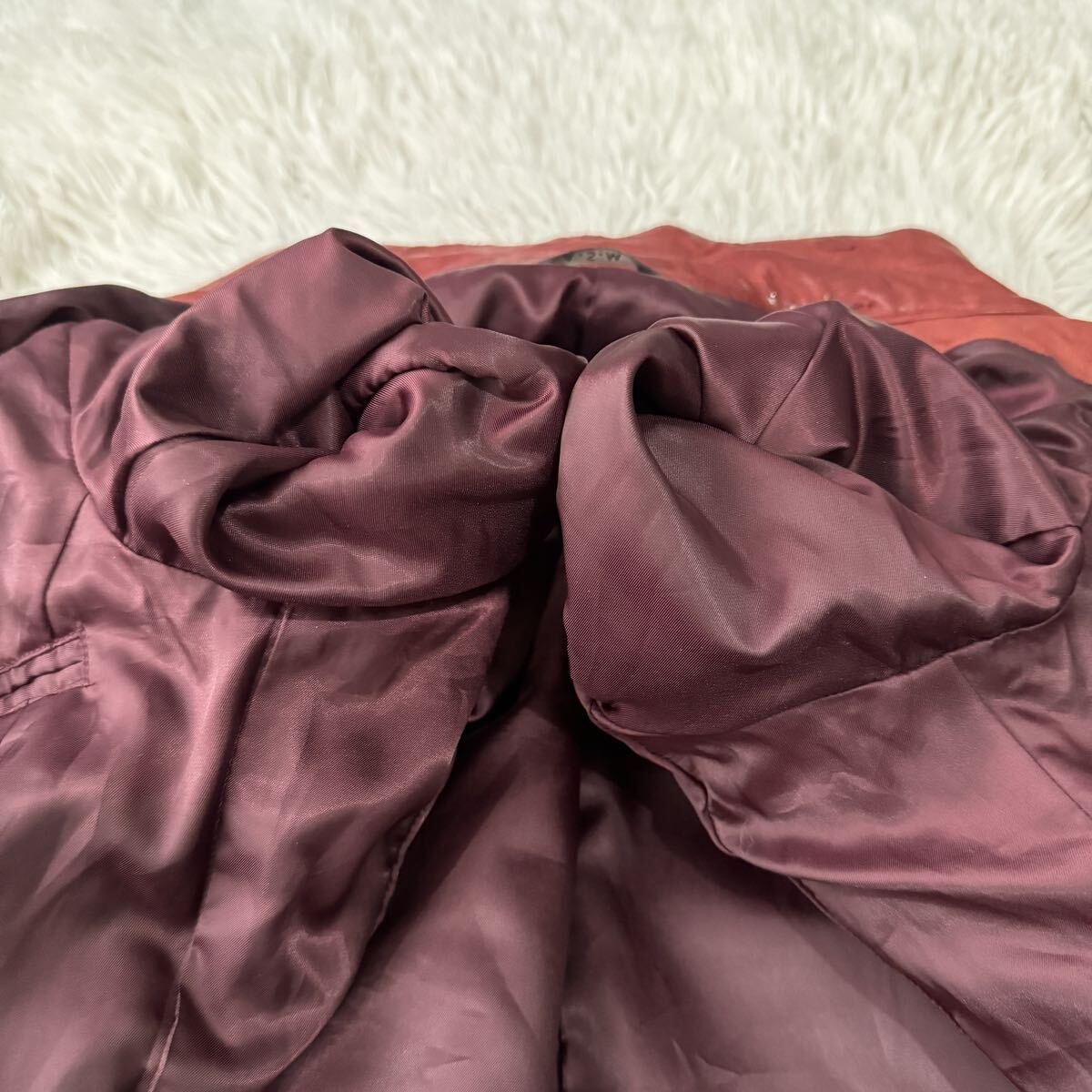  beautiful goods rare color!![ finest quality. real leather ]A.S.M single rider's jacket L size leather jacket original leather mountain sheep leather go-to leather red 