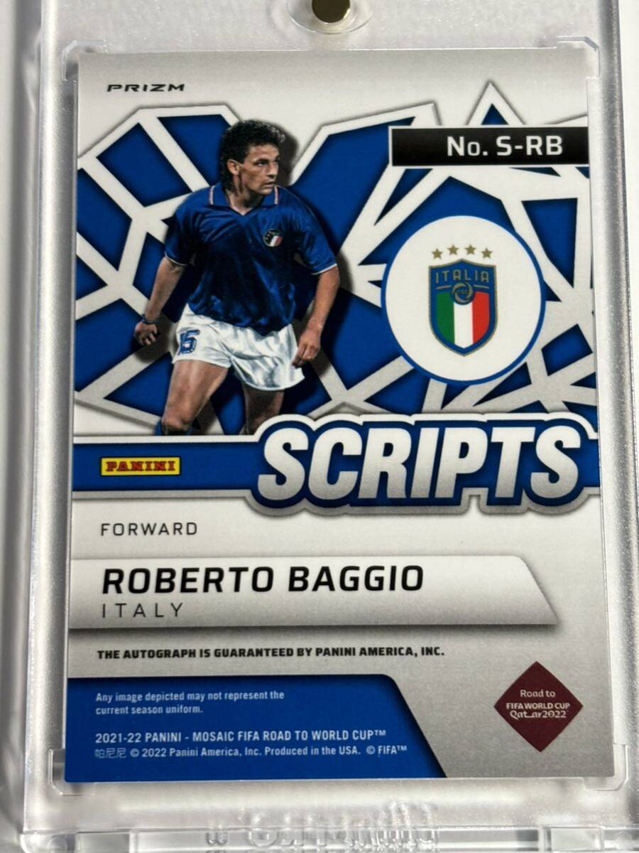 バッジョ【直筆サイン】2021-22 Panini Mosaic Scripts #S-RB PRIZM Auto Roberto Baggio ロベルトバッジョ バッジォ Autographの画像2