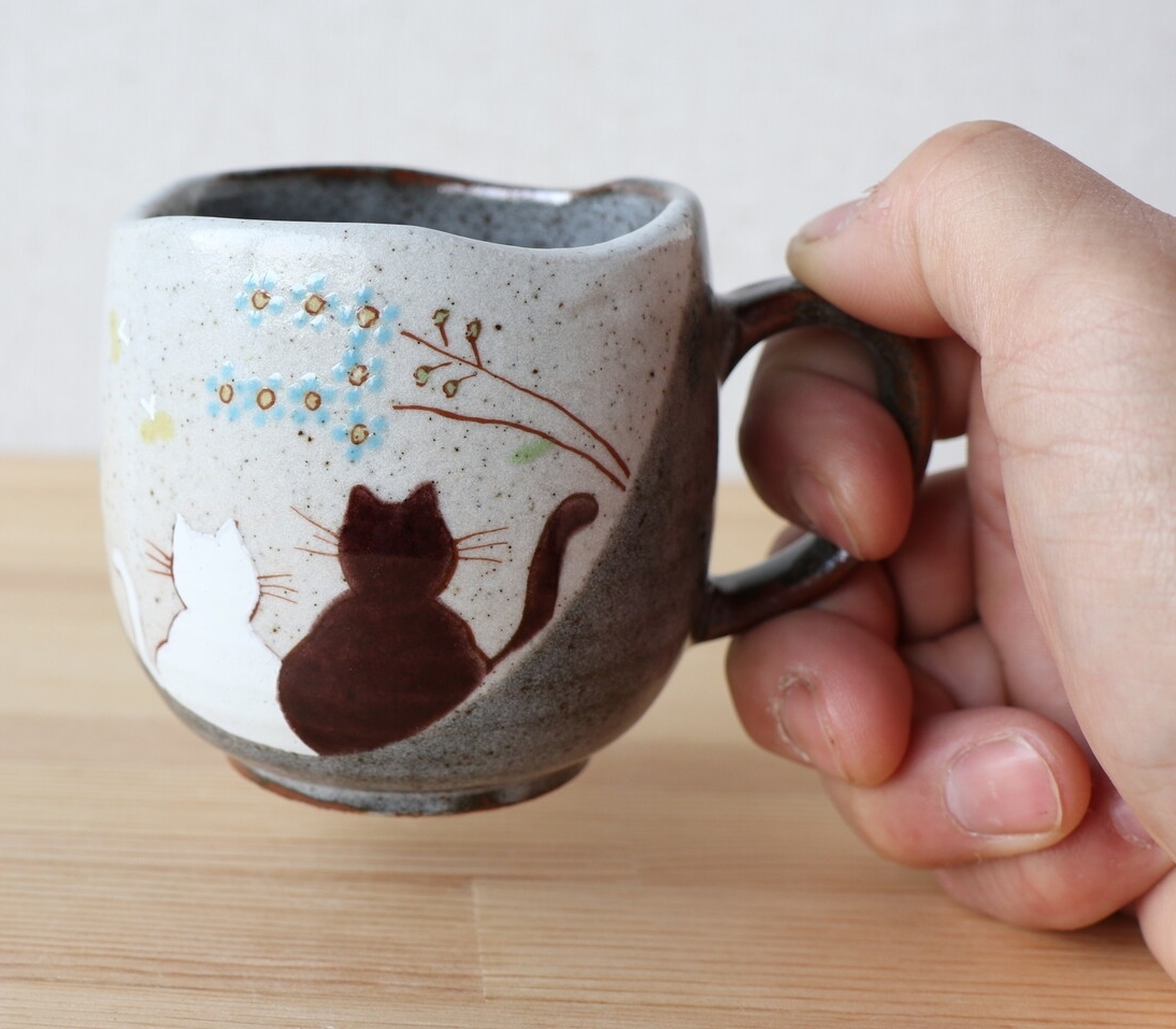 九谷焼 マグカップ 陽だまり マグカップ/猫 ネコ ねこ 陶器 和食器 焼き物 日本製 和食器 ギフト 贈り物 k8-834の画像4