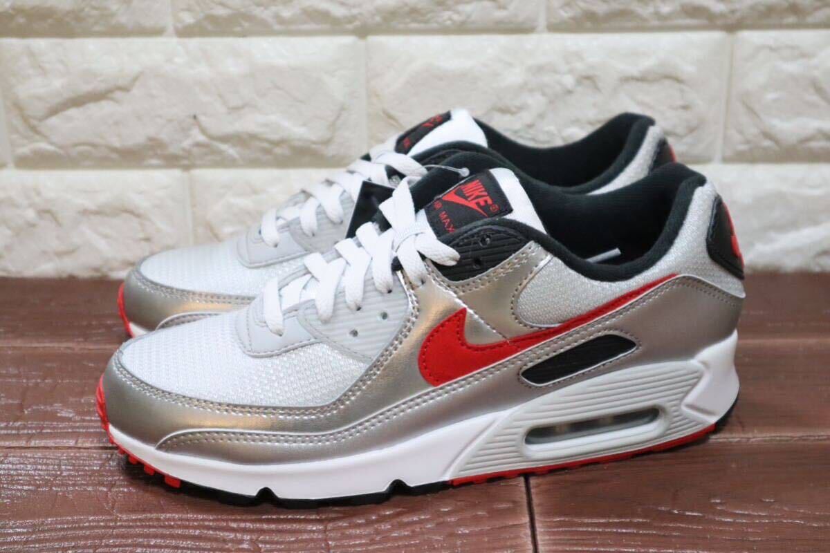 新品 25.5㎝ ナイキ NIKE AIR MAX 90 エアマックス90 PHOTON DUST/UNIVERSITY RED_画像1