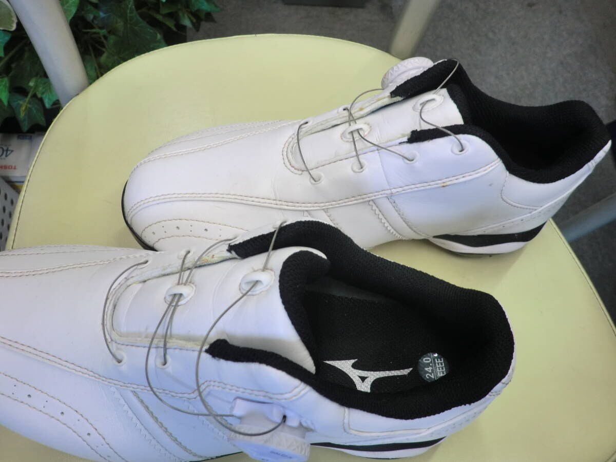 MIZUNO Mizuno * туфли для гольфа 24.0cm Golf шиповки * несколько раз использование б/у прекрасный товар 