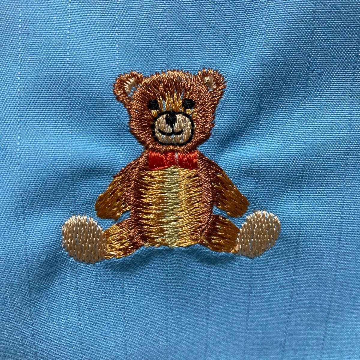 かわいいクマの刺繍入り巾着袋B39 ハンドメイド