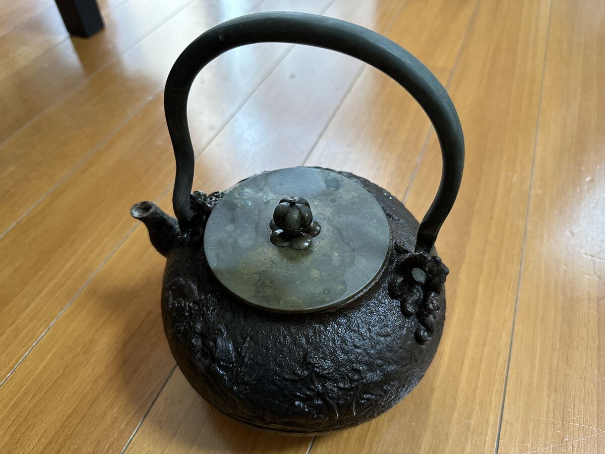  античный Showa Retro изрядно старый было использовано похоже. металлический чайник чай магазин редкость?