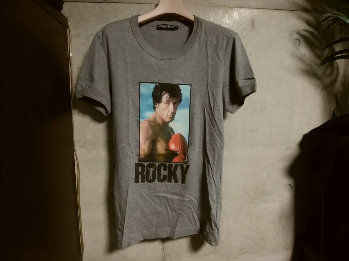 【DOLCE&GABBANA ドルチェアンドガッバーナ】Tシャツ44 イタリア製 シルヴェスター・スタローンが主演の映画「ROCKY」との限定コラボモデル_画像1