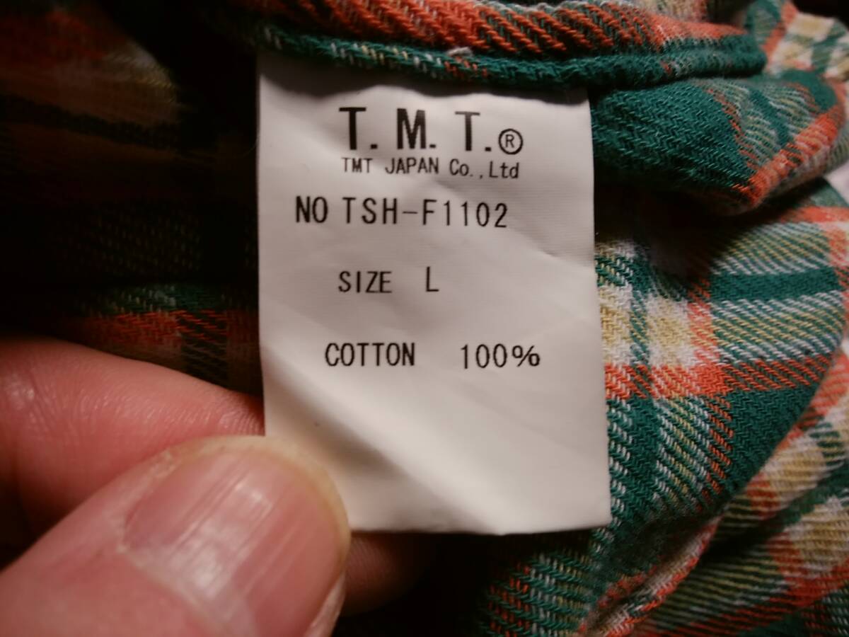 【TMT】ウエスタンチェック柄ネルシャツL （ダブルガーゼシャツ） 直営店 初売り限定 復刻品 人気アイテム オリジナルモデルはキムタク着の画像5