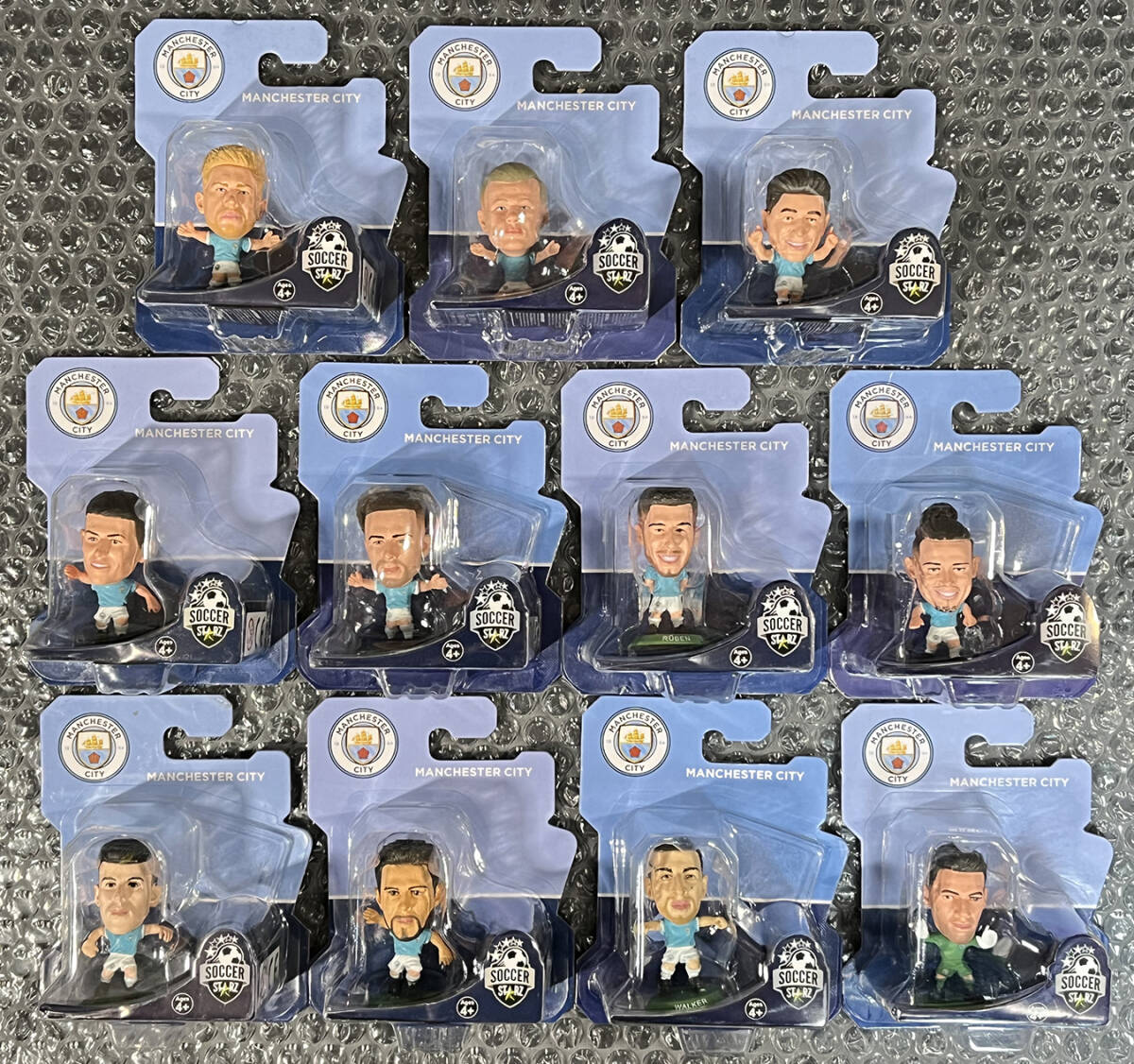 (Y14)Soccerstars 2024 Manchester City 11 Figure set soccer Star z man Cesta -C #De Bruyne #Haaland #Grealish #Julian Alvarez