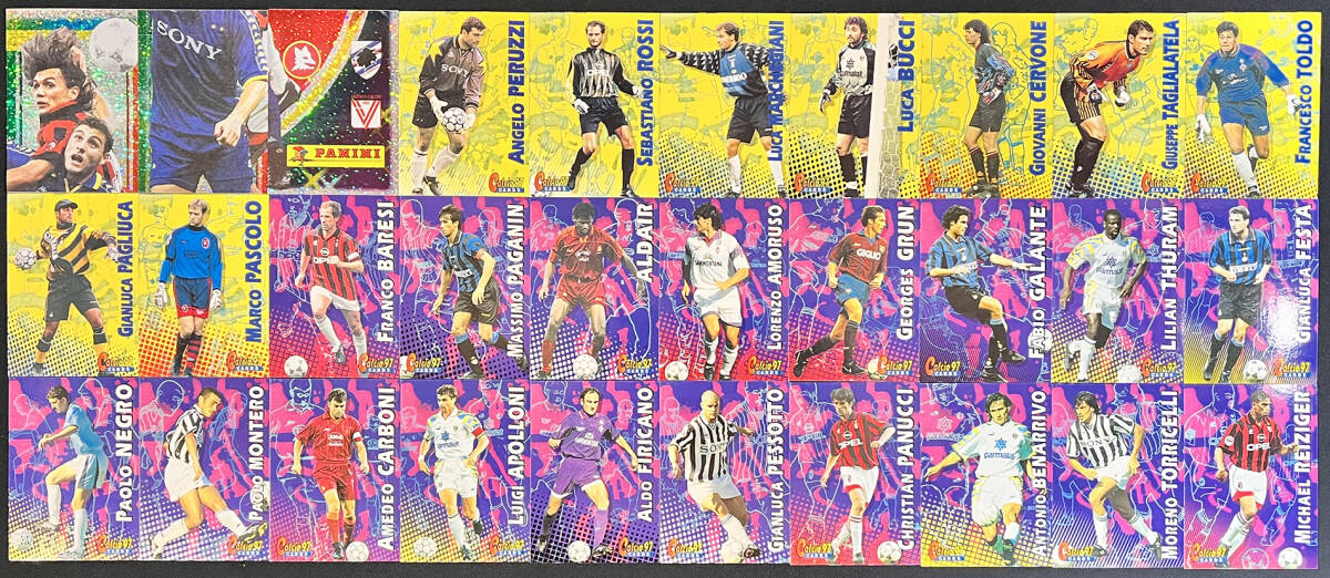 (Y87)1996 1997 Panini Calcio 90 Card set #Baggio #Zidane #Zanetti Rookieの画像1