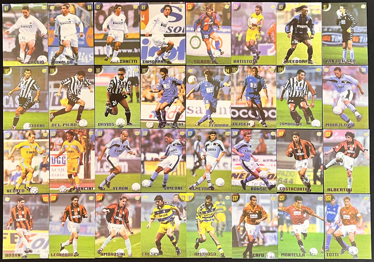 (Y58)1999-00 Mundicromo Black Label Calciatori 2000 - 232 Card set #Inzaghi #Davids #Nedved #Baggio #Ronaldo #Zidaneの画像1