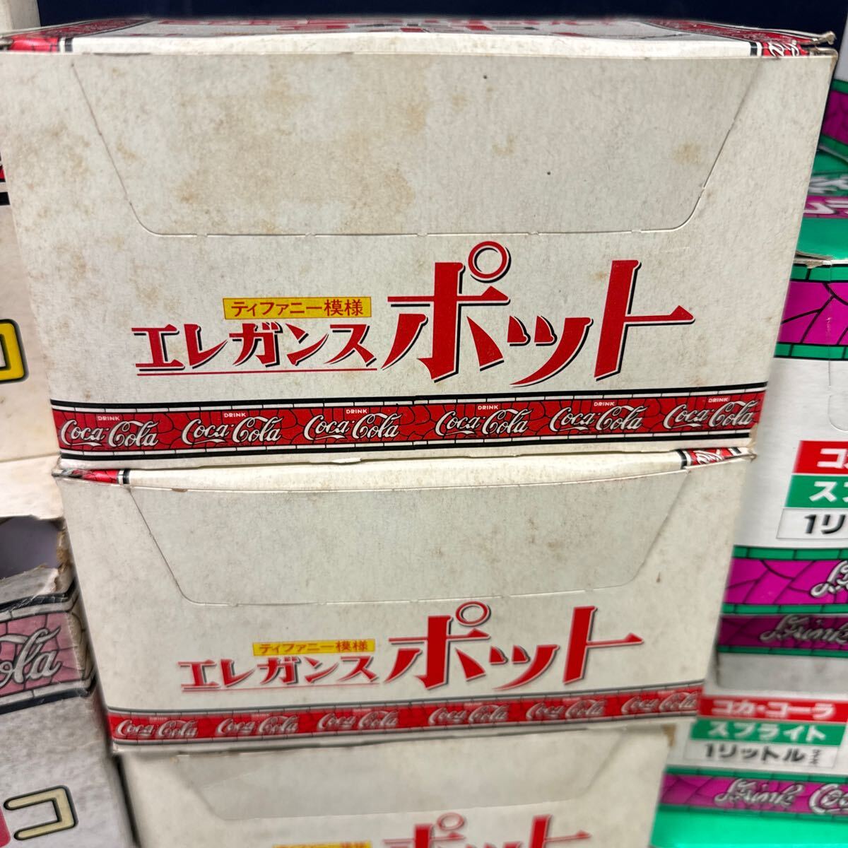 ◆Coca-Cola コカコーラ グラス 大量まとめ売り ステンド調 アンティーク ティファニー模様 エレガンスポット タンブラー 154-27_画像10