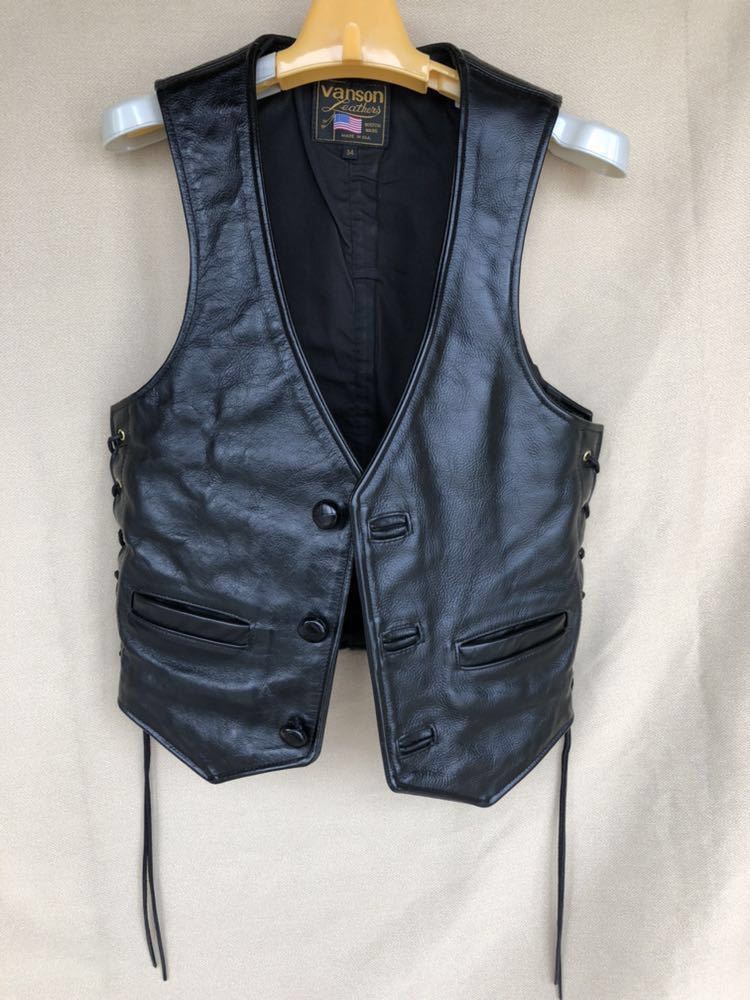 専門店では 編み込み 34サイズ ベスト 本革 バンソン VANSON 黒 XS ブラック トップス 専門店では 編み込み 34サイズ ベスト 本革 バンソン VANSON 黒 XS ブラック トップス