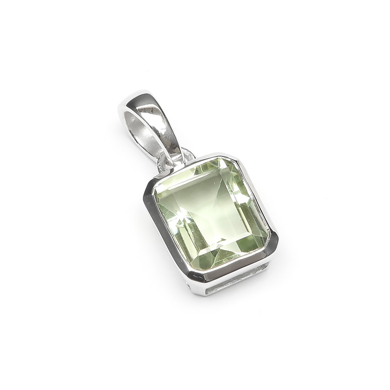  green amethyst pendant top 10×8mm No.7[1 point thing ] / 60-32 AM-PT7