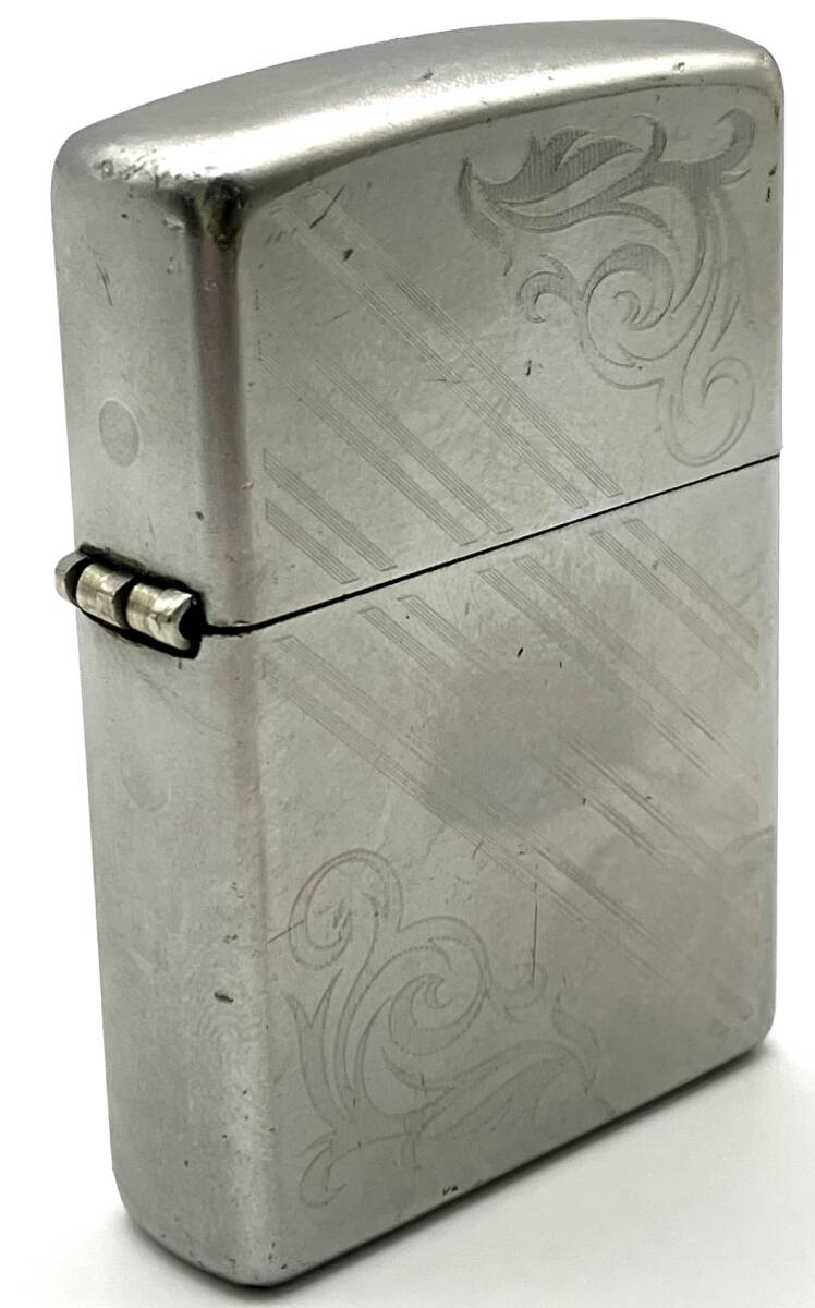 【GT6608】1円～START! ZIPPO ジッポ シルバー 唐草模様 アラベスク ストライプ 火花〇 喫煙具 ガスライターの画像1