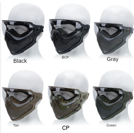 サバゲーエアソフトCSペイントボールマスク,戦術的なフルフェイスマスク,通気性のあるスチールメッシュ,保護ヘッド/ヘルメット,狩猟用具の画像2