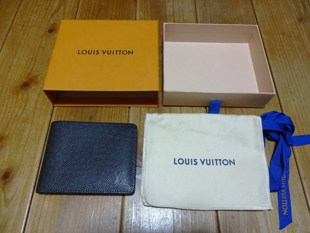 ◆ルイヴィトン LOUIS VUITTON　ポルトフォイユ・スレンダー/タイガレザー　型番：M30539　■カラー：ブラック　□送料無料_画像1