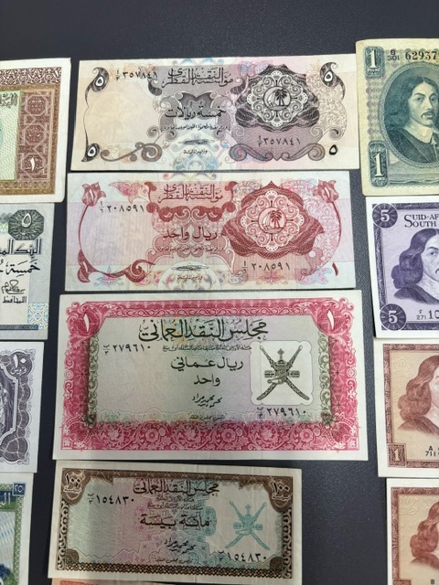 古銭 紙幣 古札 海外 中東 アフリカ 外国紙幣まとめて28枚 トルコ クウェート イラン サウジアラビア 南アフリカ マルタなどの画像6