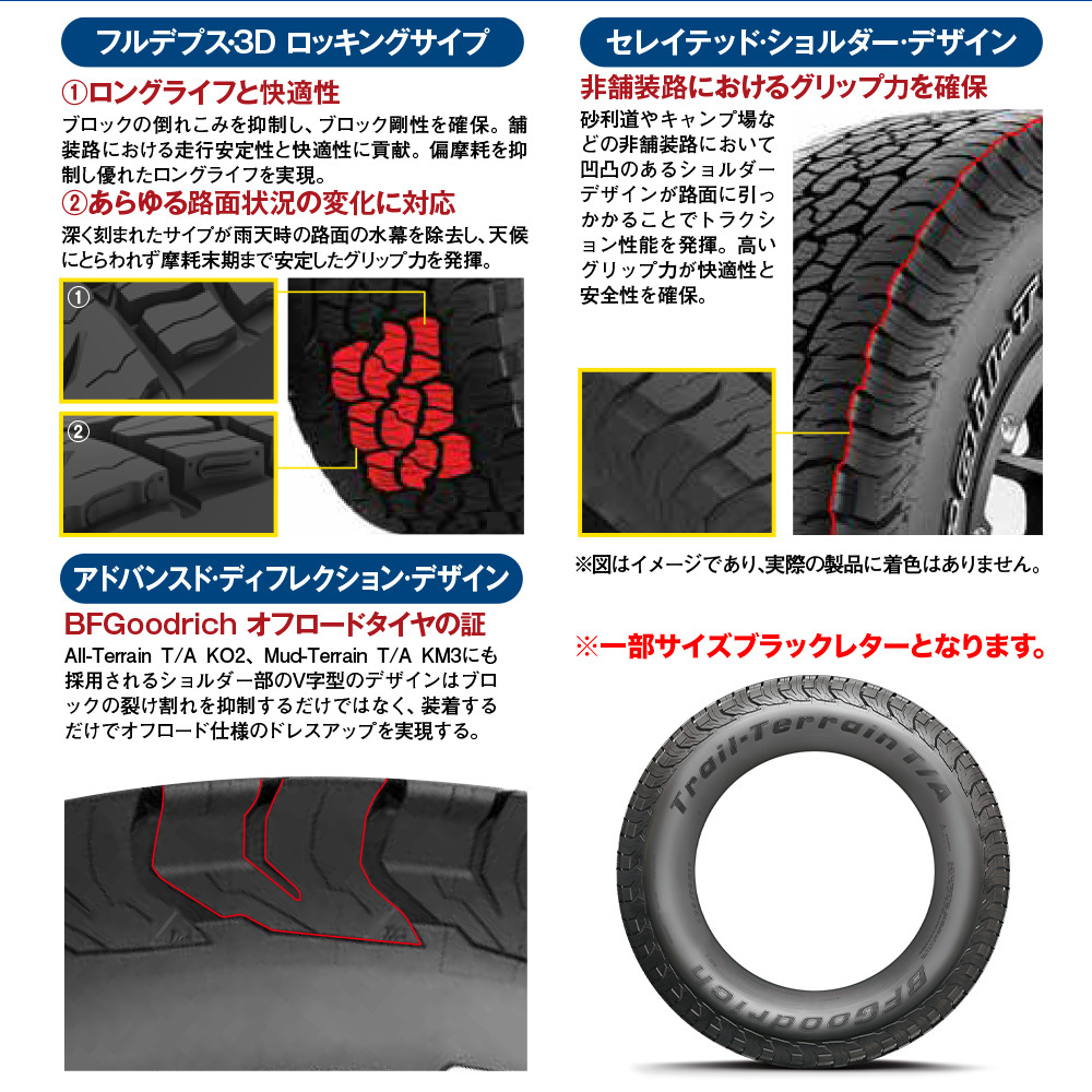 グッドリッチ トレールテレーン T/A 245/65R17 111T XL (アウトラインホワイトレター) サマータイヤのみ・送料無料(2本)_画像3