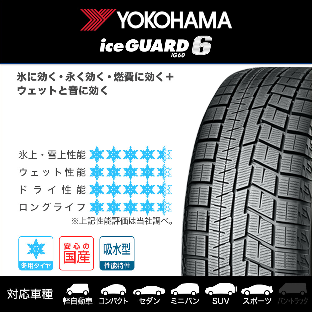 ヨコハマ アイスガード IG60 155/70R13 75Q スタッドレスタイヤのみ・送料無料(4本セット)_画像2