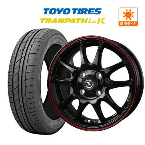 サマータイヤ ホイール 4本セット BADX エスホールド S-5V TOYO トランパス LuK 165/55R15_画像1