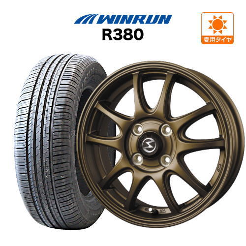 サマータイヤ ホイール 4本セット BADX エスホールド S-5V WINRUN ウインラン R380 155/65R14_画像1