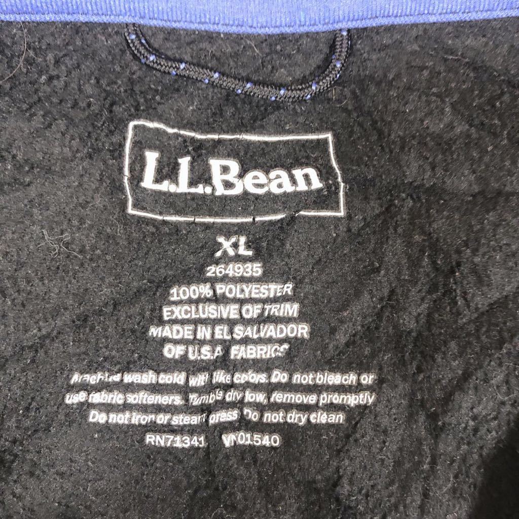 古着 L.L.Bean エルエルビーン フリース ジャケット 黒 ブラック メンズ XLサイズ アウトドア_画像3