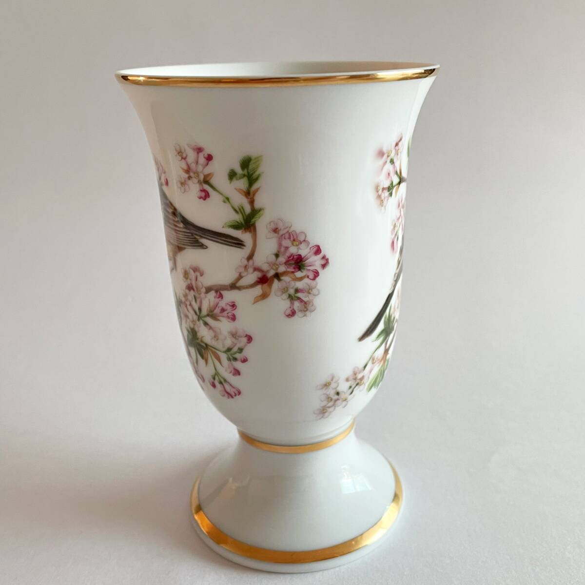 #l20 PORCELAINE FRNAKLIN DE PARIS 四十雀 鳥 花 マグ カップ  の画像4