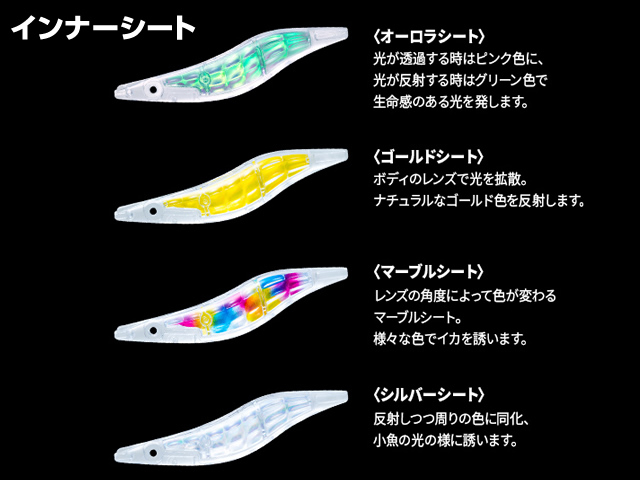 デュエル(DUEL) ヨーヅリ(YOZURI) LQ（レンズエギ 透明布巻）3.5号 29LYYR 闇夜ローズ(システムカラー) 20g パタパタ 高アピール 反射光_画像3