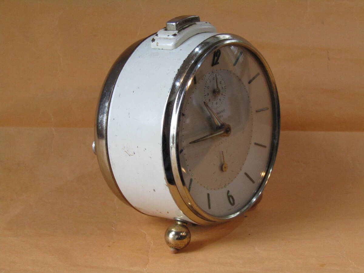 目覚まし時計 ユンハンス 三段階ベル機能 トライボックス サイレント からくり置き時計 ゼンマイ手巻き時計 注油済 即日使用可 // 精工舎の画像6