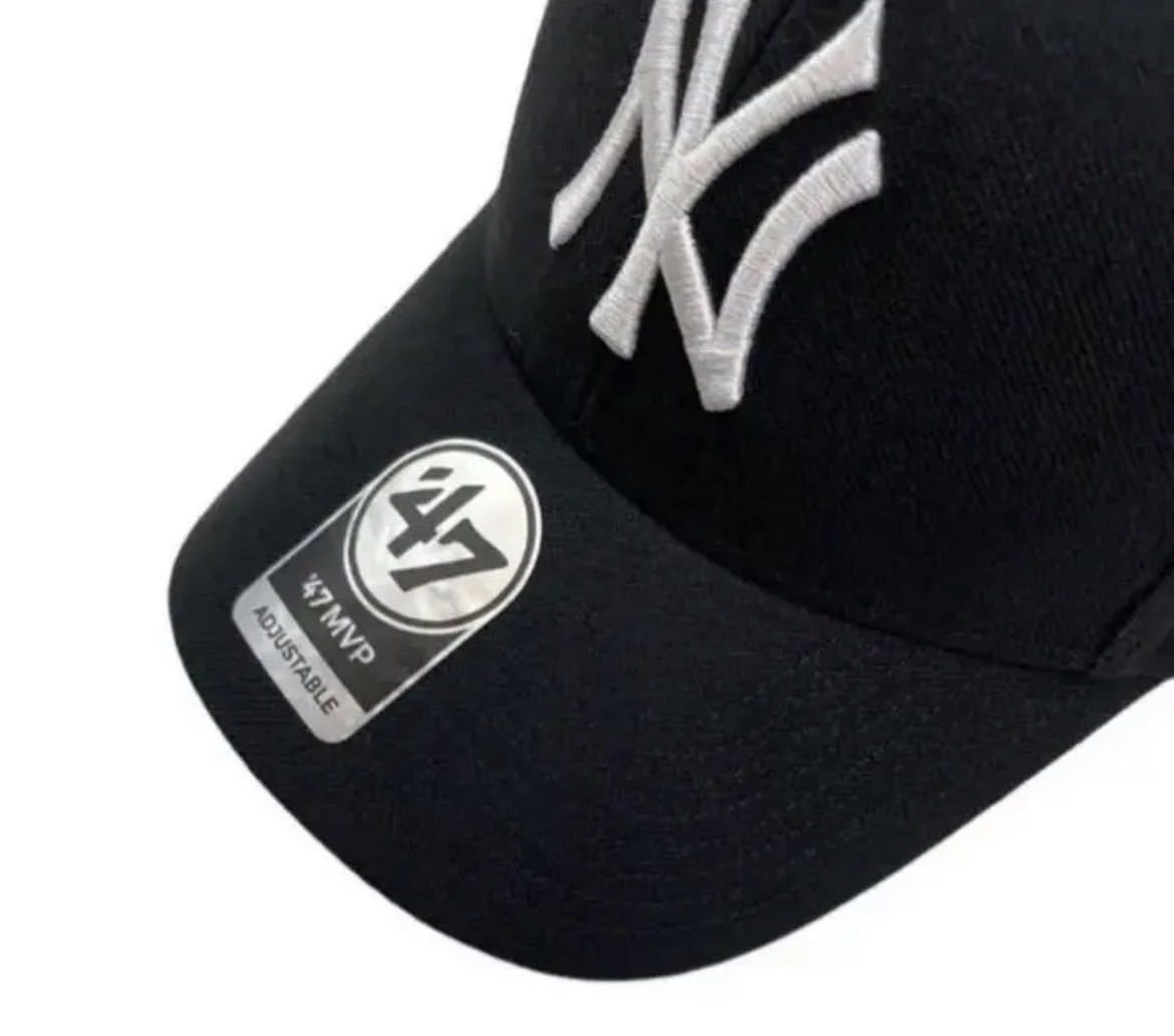 47ブランド 帽子 キャップ MVPシリーズ 硬め ヤンキース ブラック×ホワイト ユニセックス MLB 野球チーム 47BRAND YANKEES MVP 新品_画像3