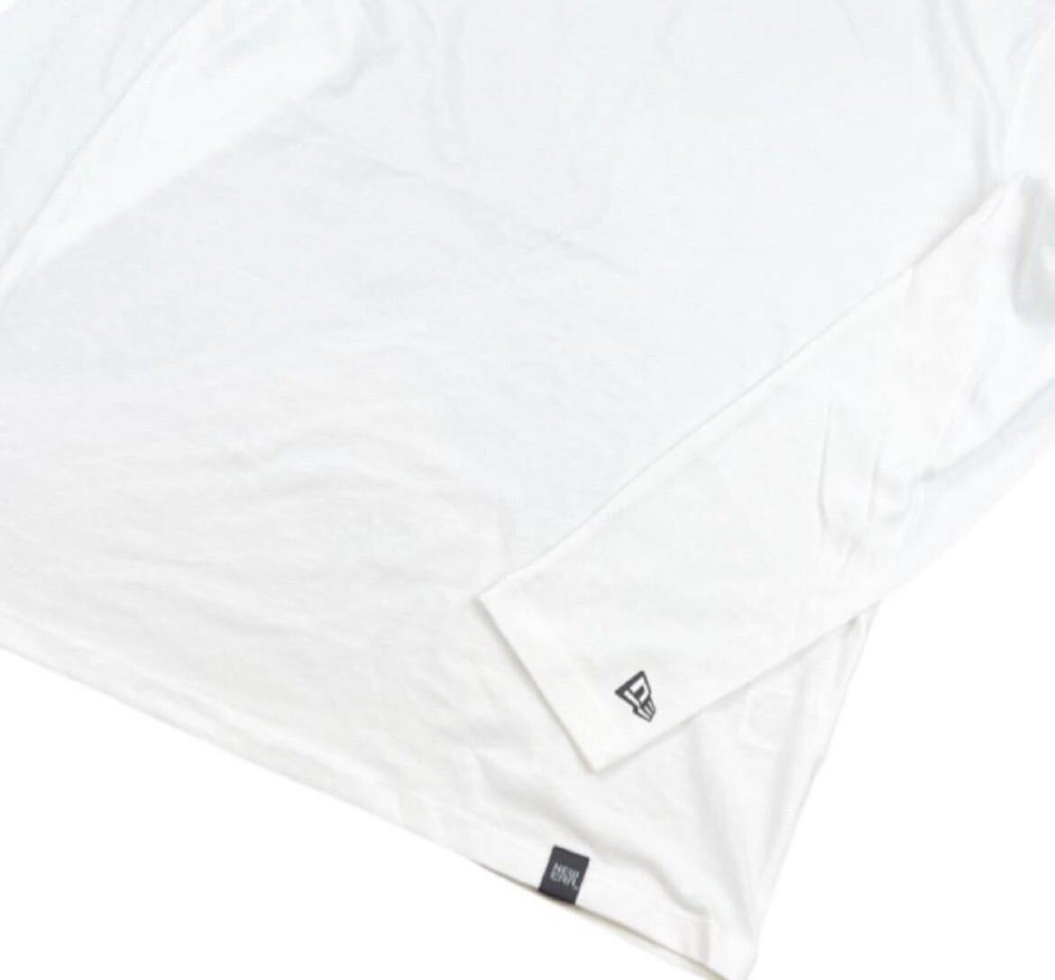 ニューエラ 長袖 Tシャツ ヘリテージ NEA102 ワンポイントロゴ クルーネック ホワイト XLサイズ NEWERA HERITAGE BLEND LONG SLEEVE 新品の画像2