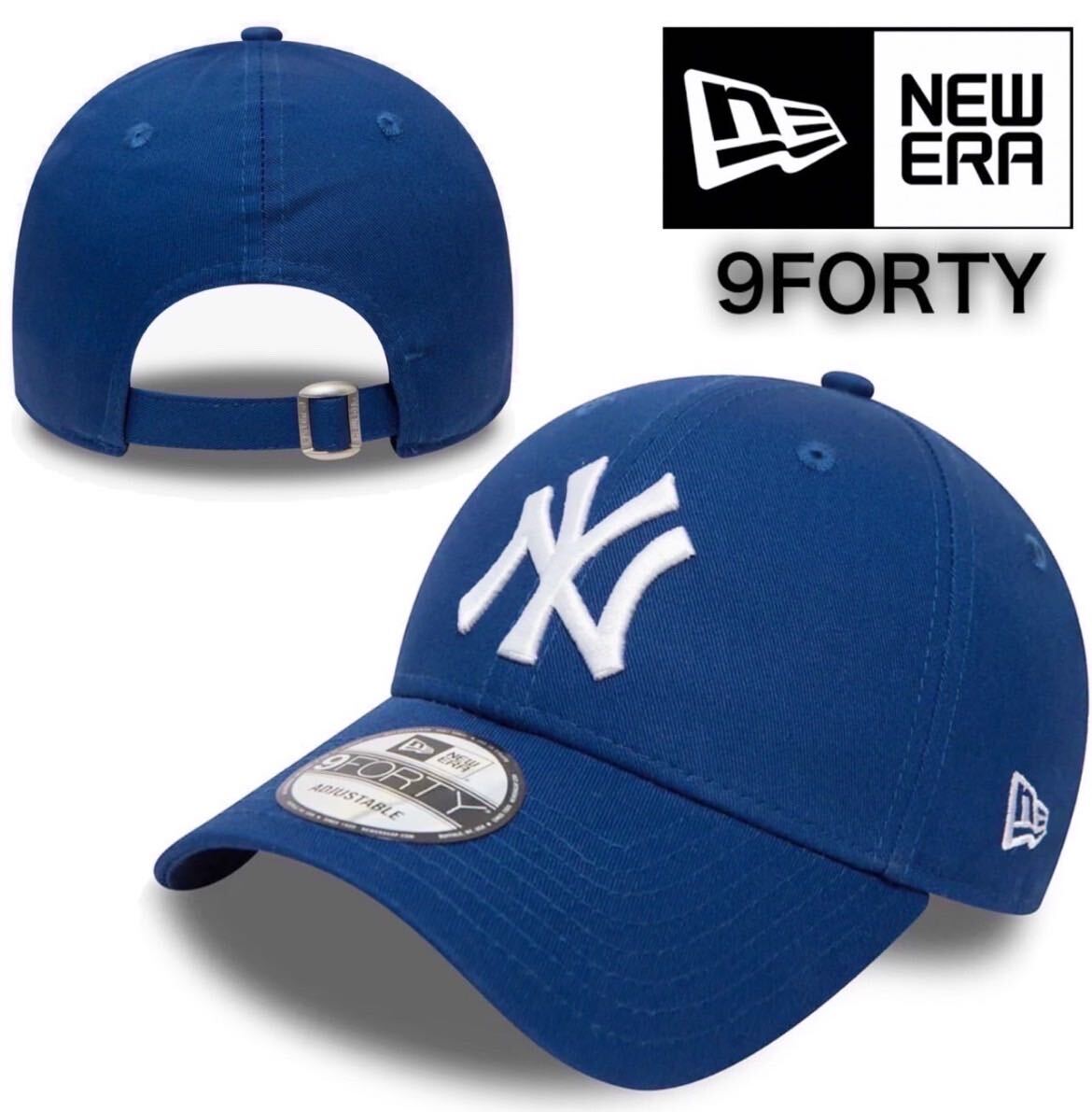 ニューエラ キャップ 帽子 9FORTY 940 コットン素材 ヤンキース ブルー バックル仕様 NEWERA 9FORTY LEAGUE BASIC CAP 新品