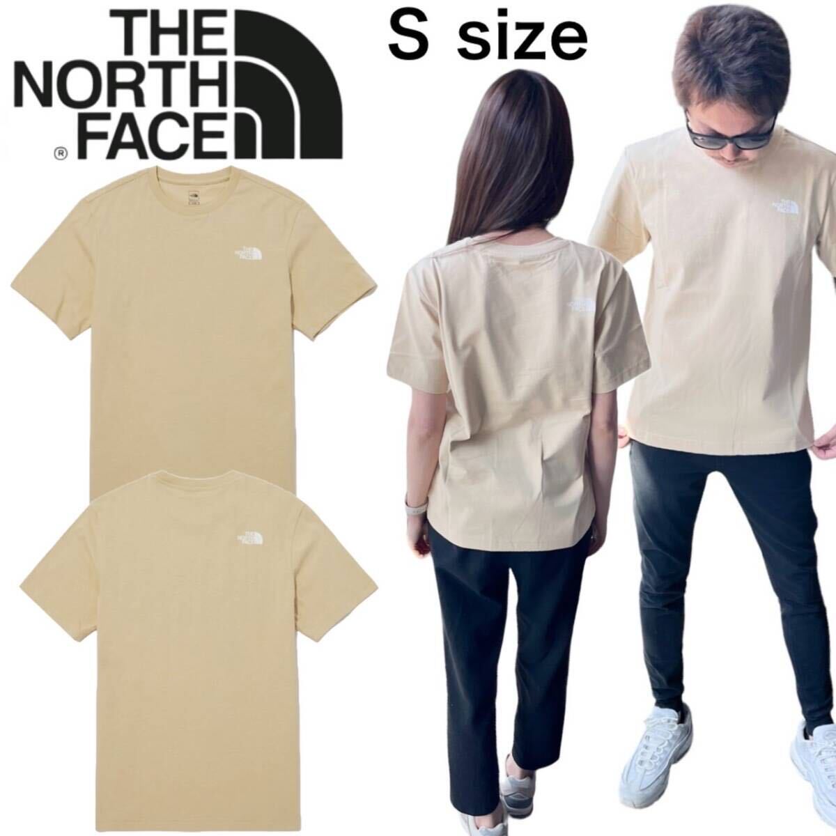 ザ ノースフェイス Tシャツ 半袖 カットソー コットン素材 クルーネック ライトベージュ Sサイズ THE NORTH FACE COTTON BASIC S/S TEEの画像1